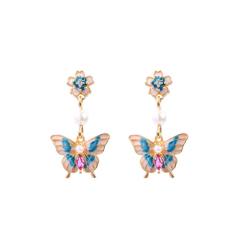 Enamel / Earrings / Gradient / Butterfly / Light Luxury / Highlighting Temperament / Advanced