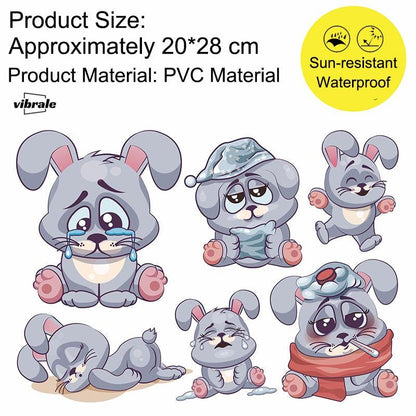 rabbit Stickers . Car Stickers . Car Decals . Refrigerator sticker . Bumper sticker . Diary sticker .  Scrapbook Stickers . Waterproof