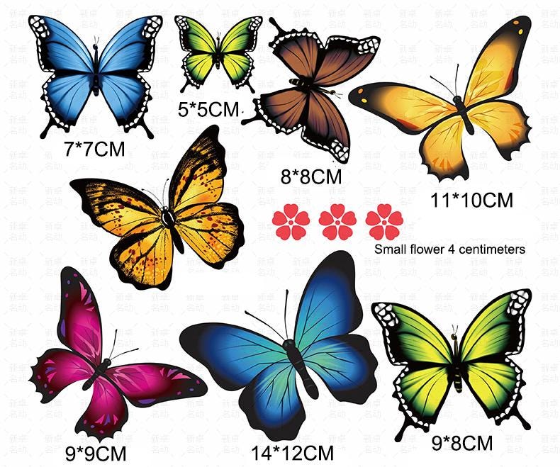 butterfly Stickers . Car Stickers . Car Decals . Refrigerator sticker . Bumper sticker . Diary sticker .  Scrapbook Stickers . Waterproof