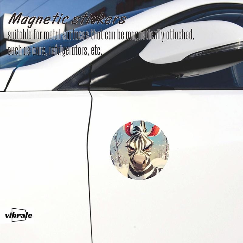 animal / car stickers / Zebra sticker / Auto Accessory Sticker / Magnetic Bumper Decal / Creative Car Magnet / Refrigerator Magnet