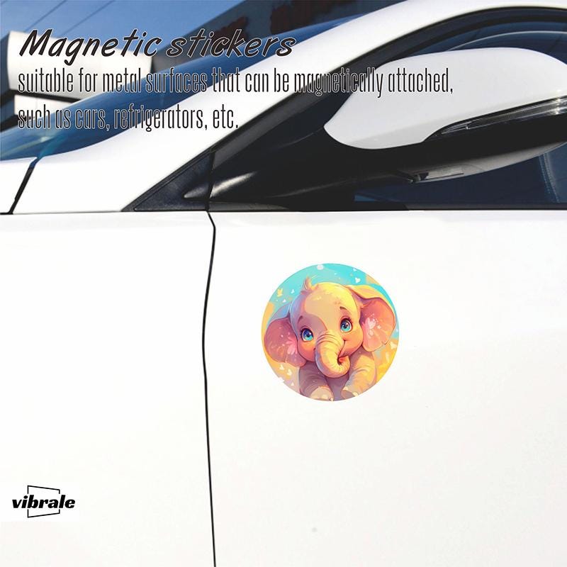 elephant sticker / Vinyl Sticker / animal / Decorative Magnets / Refrigerator Magnet / Car Window Sticker / Weatherproof Vinyl Sticker