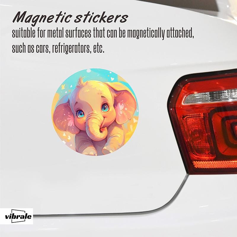 elephant sticker / Vinyl Sticker / animal / Decorative Magnets / Refrigerator Magnet / Car Window Sticker / Weatherproof Vinyl Sticker