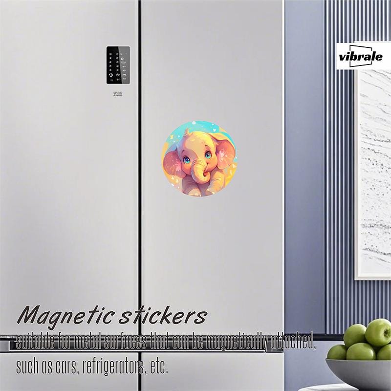 elephant sticker / Vinyl Sticker / animal / Decorative Magnets / Refrigerator Magnet / Car Window Sticker / Weatherproof Vinyl Sticker