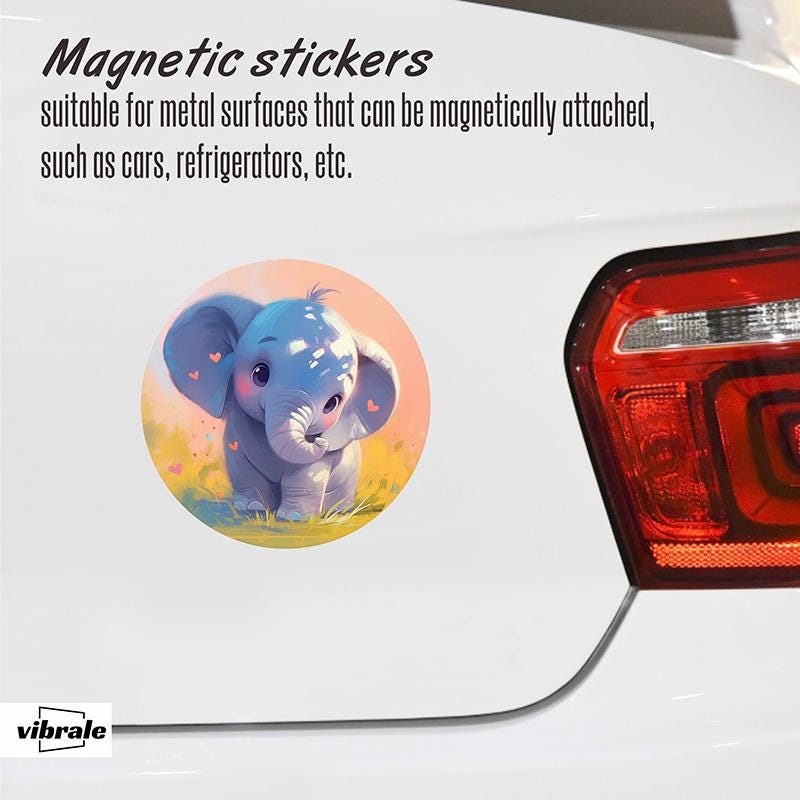 car stickers / animal / elephant sticker / Die-Cut Car Decal / Car Bumper MAGNETS / Magnetic Bumper Decal / Travel Car Decal