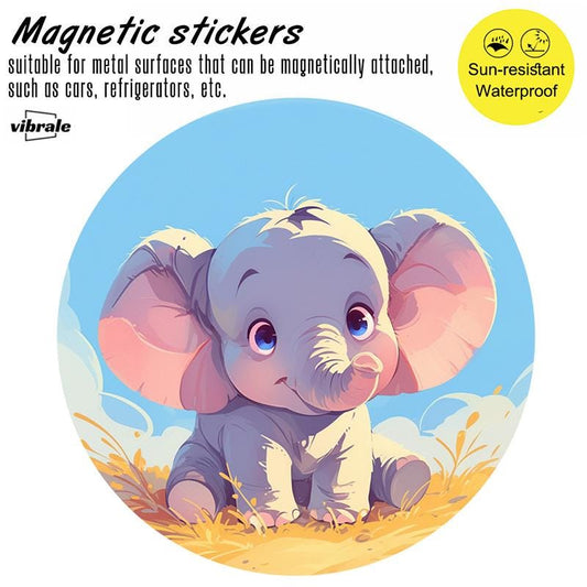 animal / car stickers / elephant sticker / Fridge Magnet / Mailbox Magnet / Weatherproof Vinyl Sticker / Creative Car Magnet