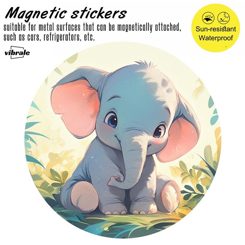 car stickers / animal / elephant sticker / Cute Car Magnet / Magnetic Bumper Decal / Custom Car Decal / Personalized Car Decal