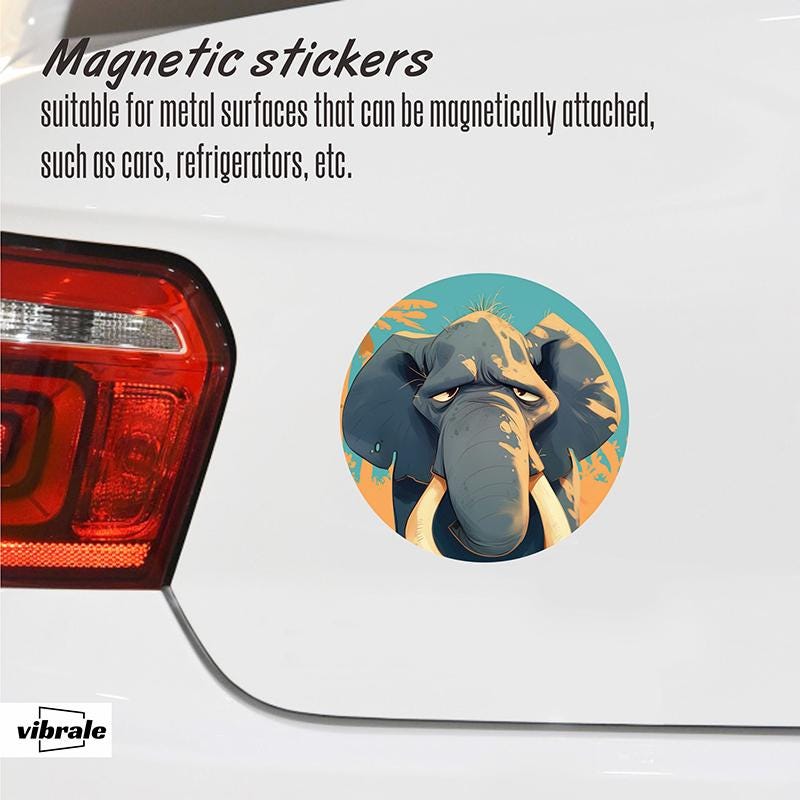 car stickers / animal / elephant sticker / Refrigerator Magnet / Mailbox Magnet / Bumper Sticker / Car Accessories