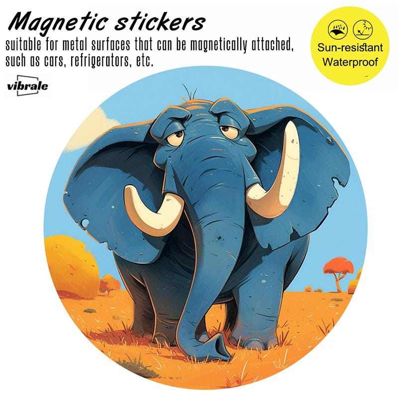 animal / elephant sticker / car stickers / Outdoor Magnet for Cars / Tailgate Sticker / Custom Name Decal / Travel Car Decal