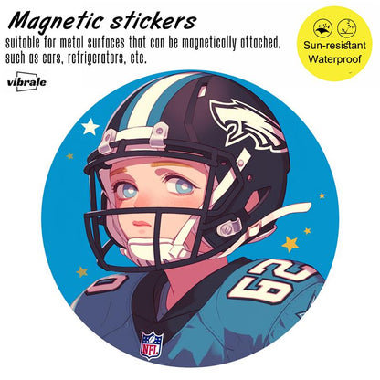 rugby style / NFL / Magnetic Stickers / Magnet for Cars / Custom Name Decal / Auto Accessory Sticker / Travel Car Decal