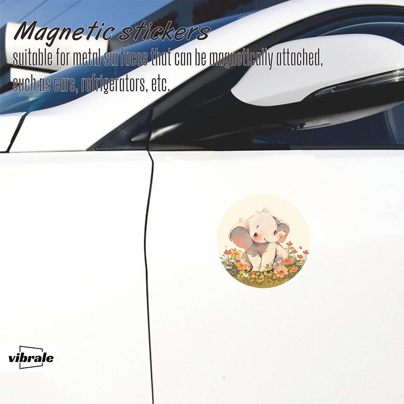 animal / elephant sticker / car stickers / Vehicle Magnet / Waterproof Car Stickers / Magnetic Decal / Fridge Magnet